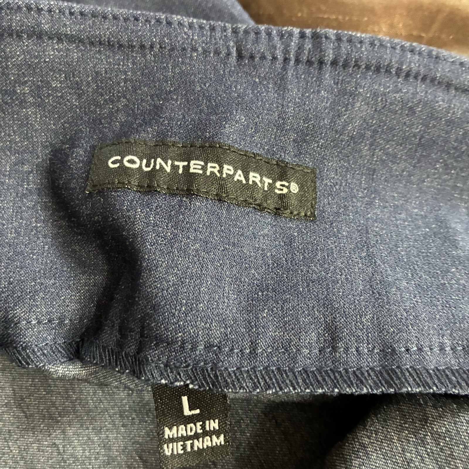 Counterparts Pants Womens Sz L Navy Super Stretch Mid Rise Boot Cut Comfy Pant