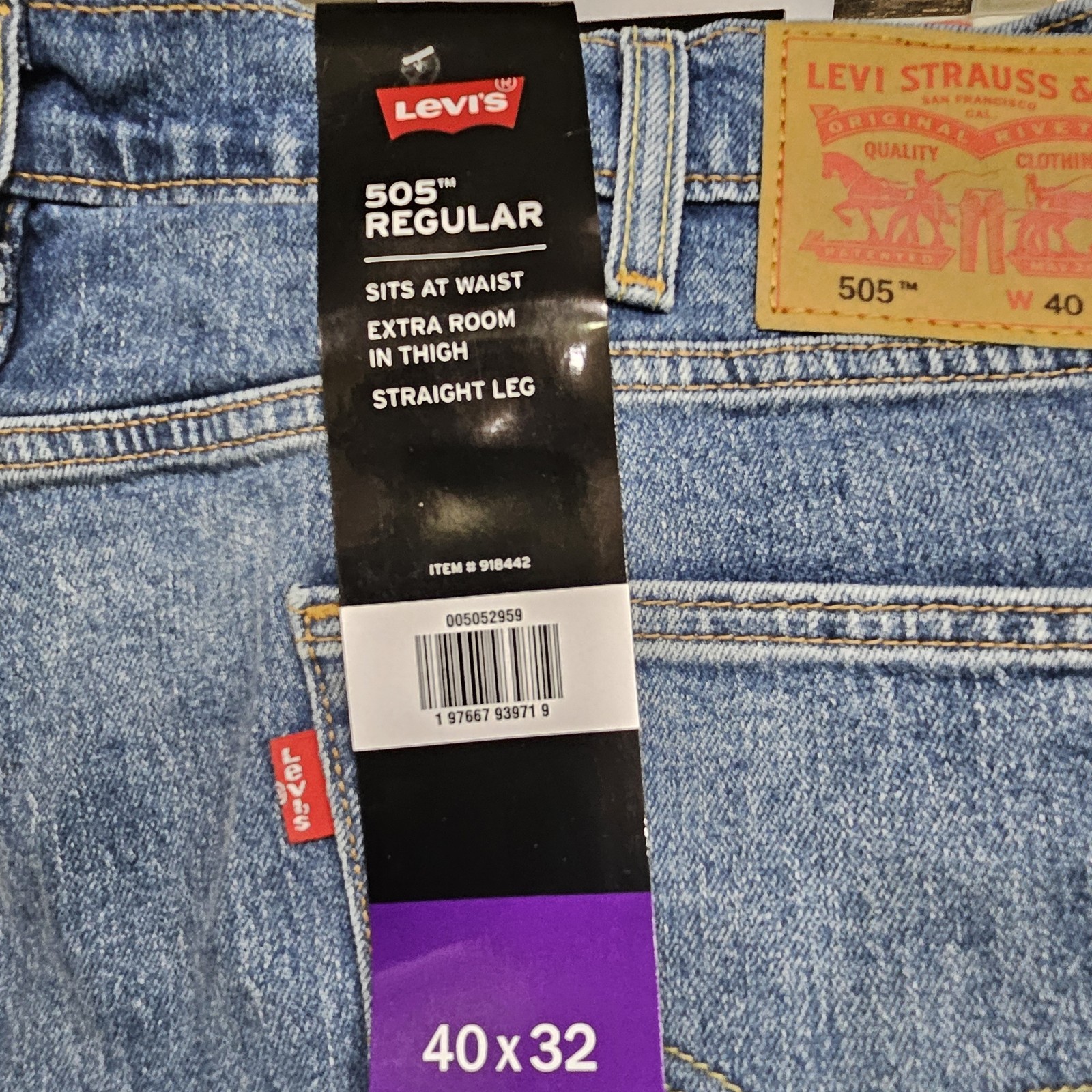 Levi’s Men’s 505 Regular Fit Straight Leg Jeans