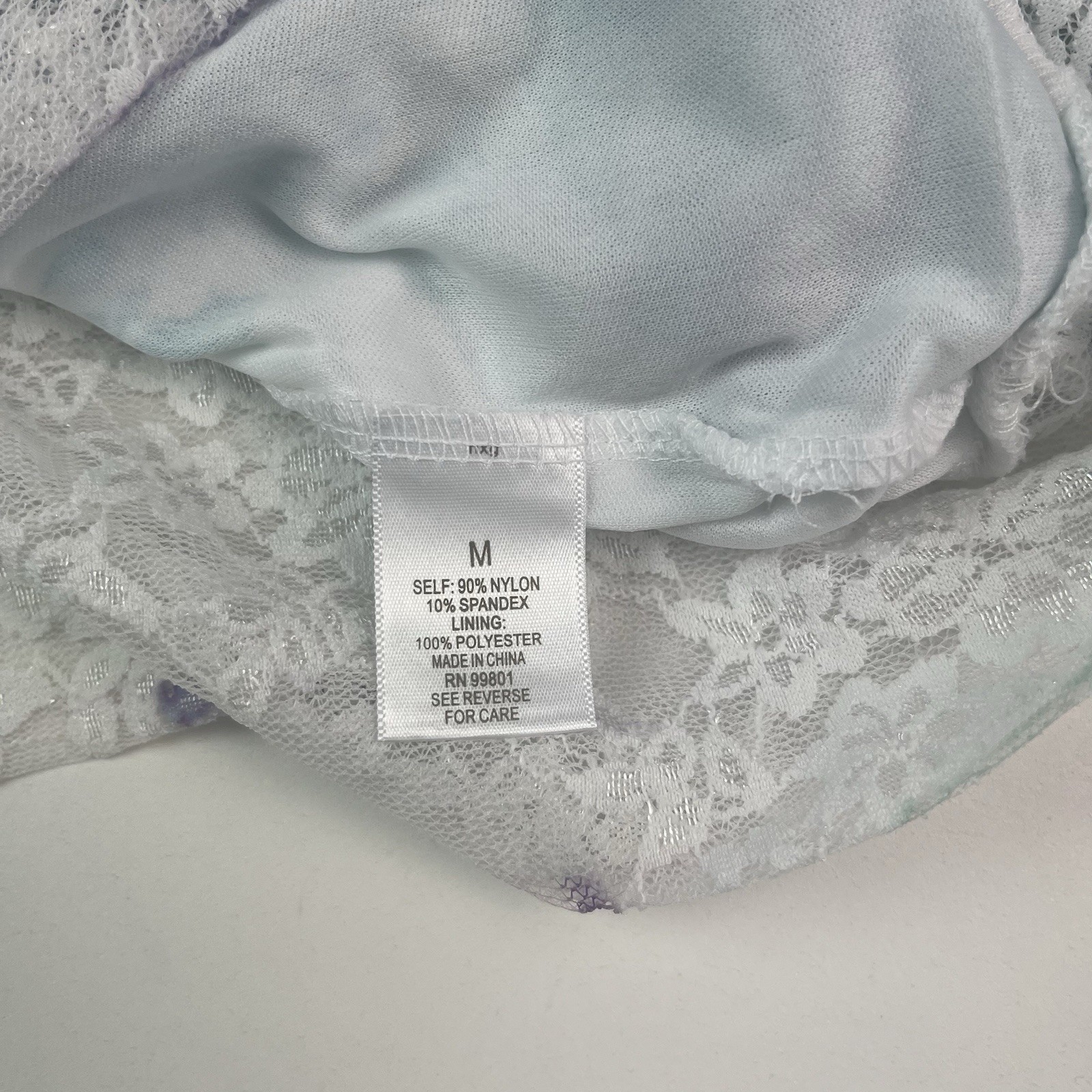 Roz & Ali Purple White Lace Batwing Top M Fairy Boho Indie Festival