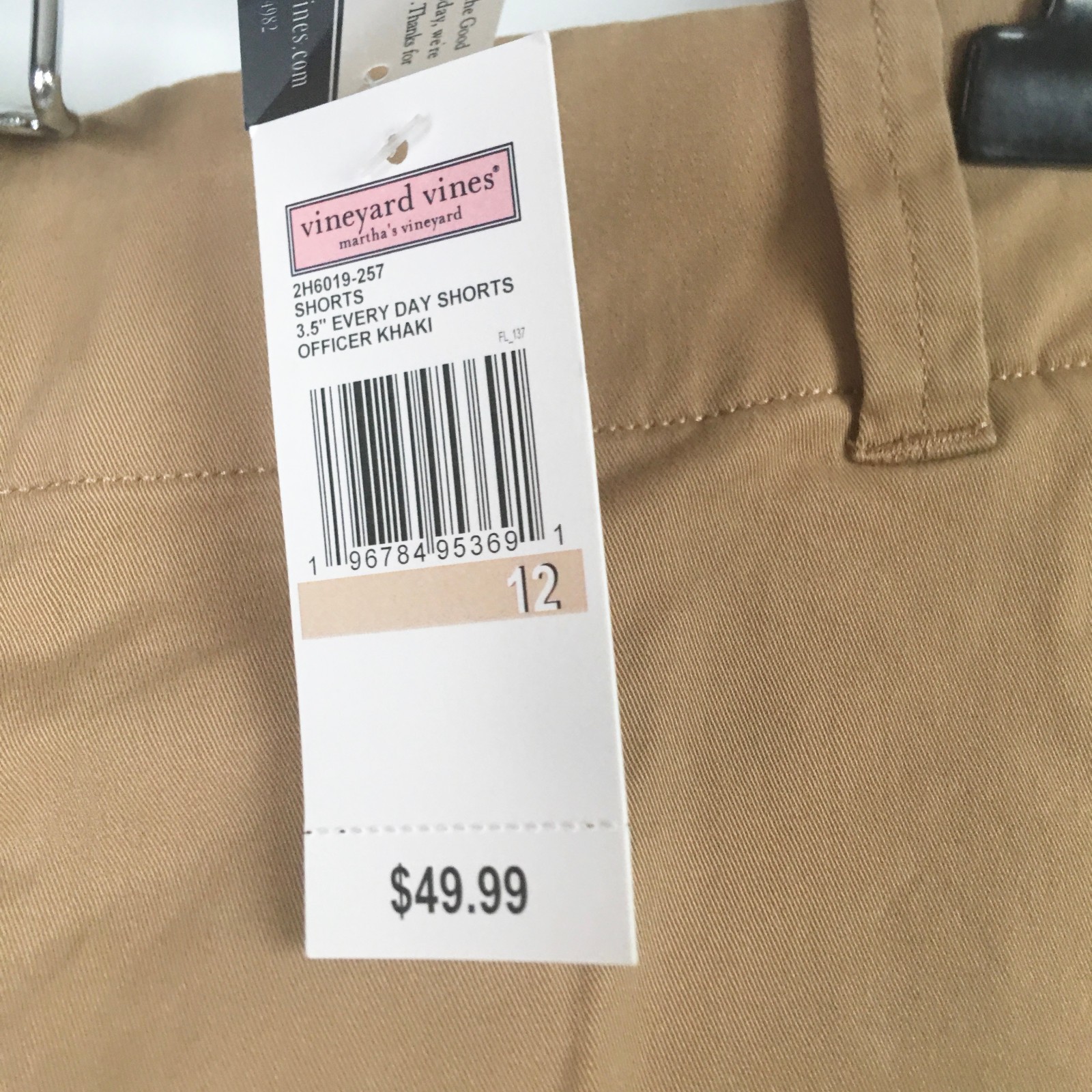 Vineyard Vines Every Day Shorts Womens 12 NEW Officer Khaki Tan 3 1/2 In Chino