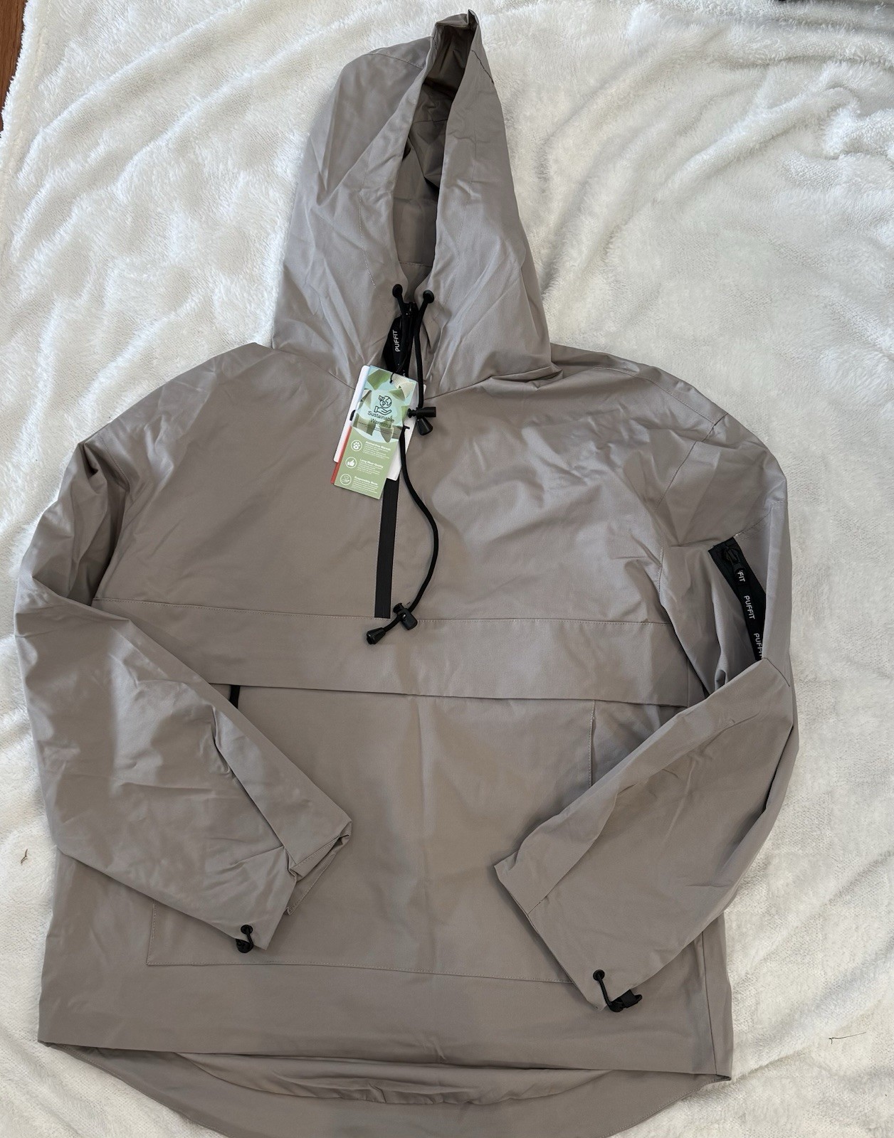 Puffit STM-TEX Waterproof Raincoat with Hoodie jacket & Kangaroo Pocket