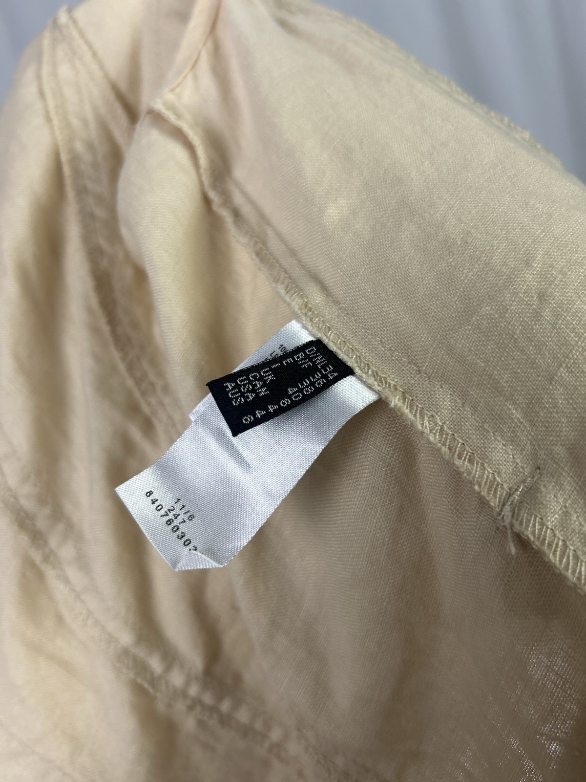 Apanage Vintage Y2K Jacket Top Safari 100% Linen Belted Khaki Short Sleeve US 4