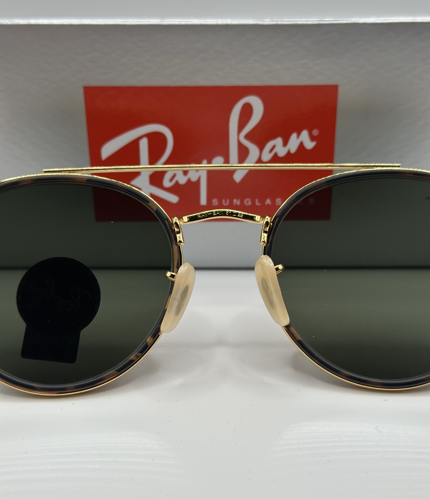 Ray-Ban RB3647N 001 51-22 Round Double Bridge Gold Frame G-15 Lens 51mm-Havana