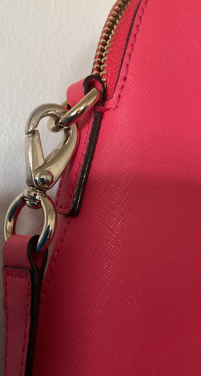 Kate Spade New York Pink Satchel Top Handle Bag Zip Detachable Strap Gold