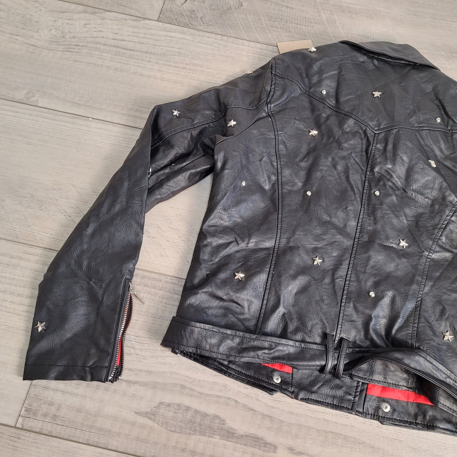 CI SONO By CAVALINI Jacket Womens Large 100% Vegan Leather Lined Bomber Moto