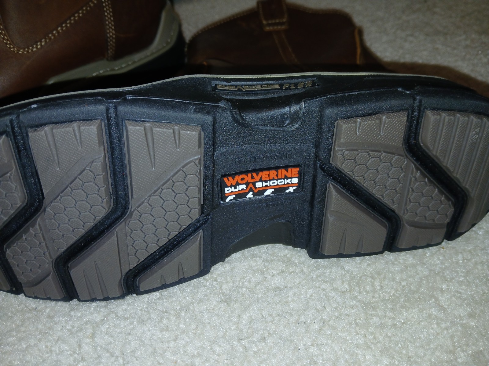 Wolverine Wellington Men’s Brown Leather Work Boots Slip Resistant Size 12
