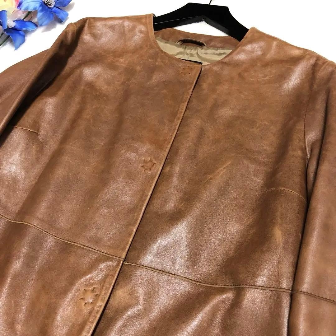 MAX MARA Womens Melting Lamb Leather Jacket Brown Coat Limited Edition Rare