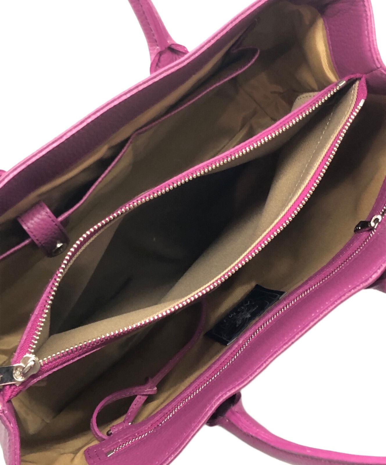 A D M J Tote bag Leather Purple Authentic From Japan