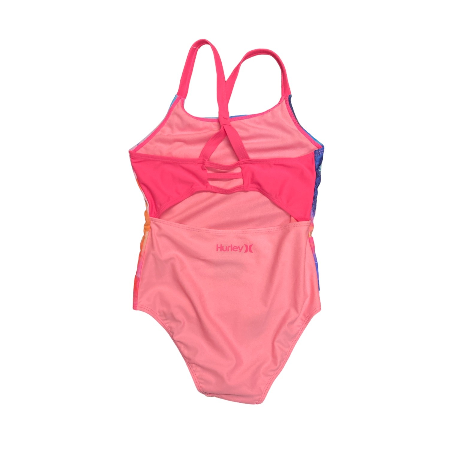 Hurley Girl’s Breathable Lightweight Stretch One Piece UPF+50 Swimsuit (Pink