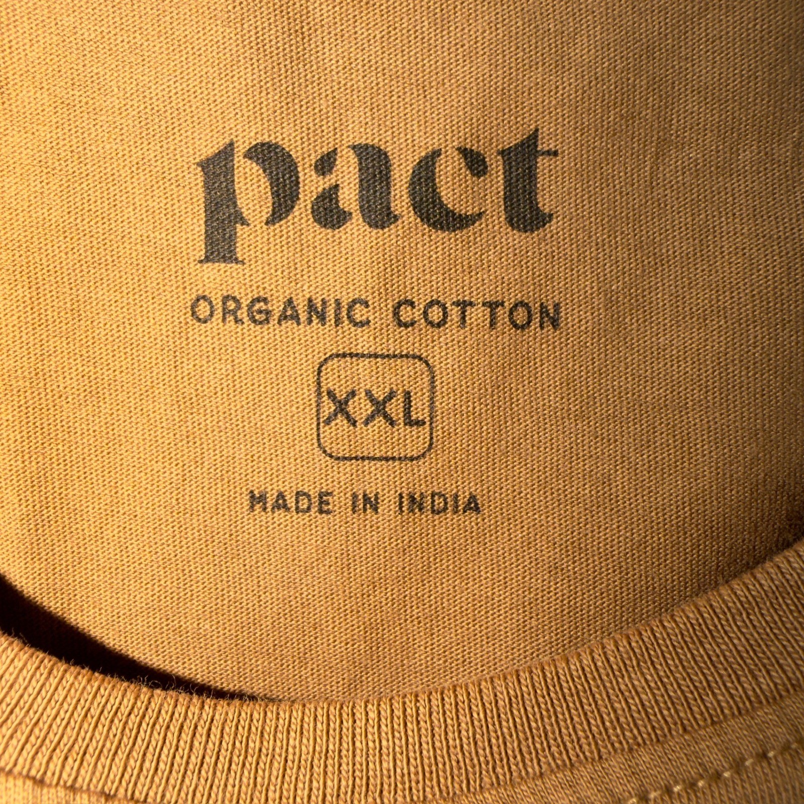 Pact Organic Cotton Tank Top XXL Camel Brown Sleeveless Crew Neck Relaxed Fit
