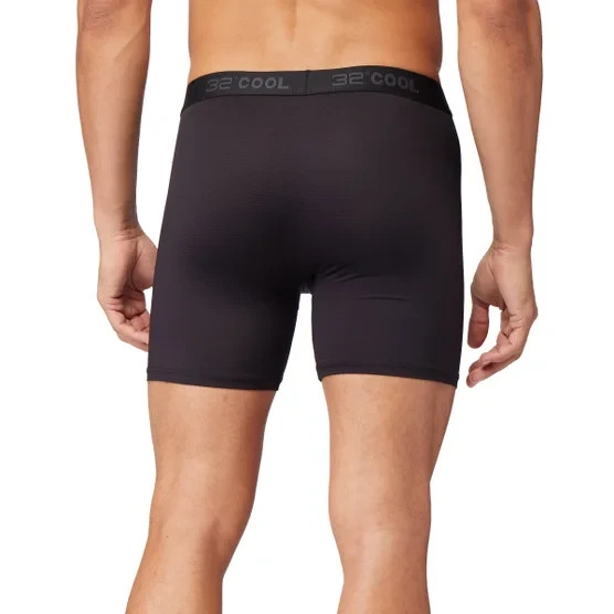 6 Pack – 32 Degrees Cool Men’s Comfort Mesh Boxer Brief Black S, M, L, XL, XXL