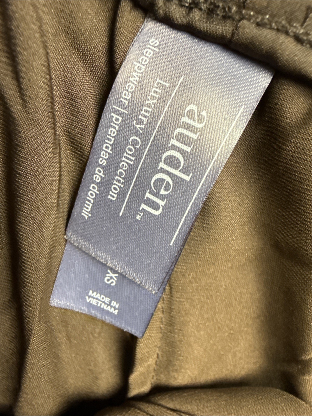 Auden Womens XS Brown Satin Pajama Shorts