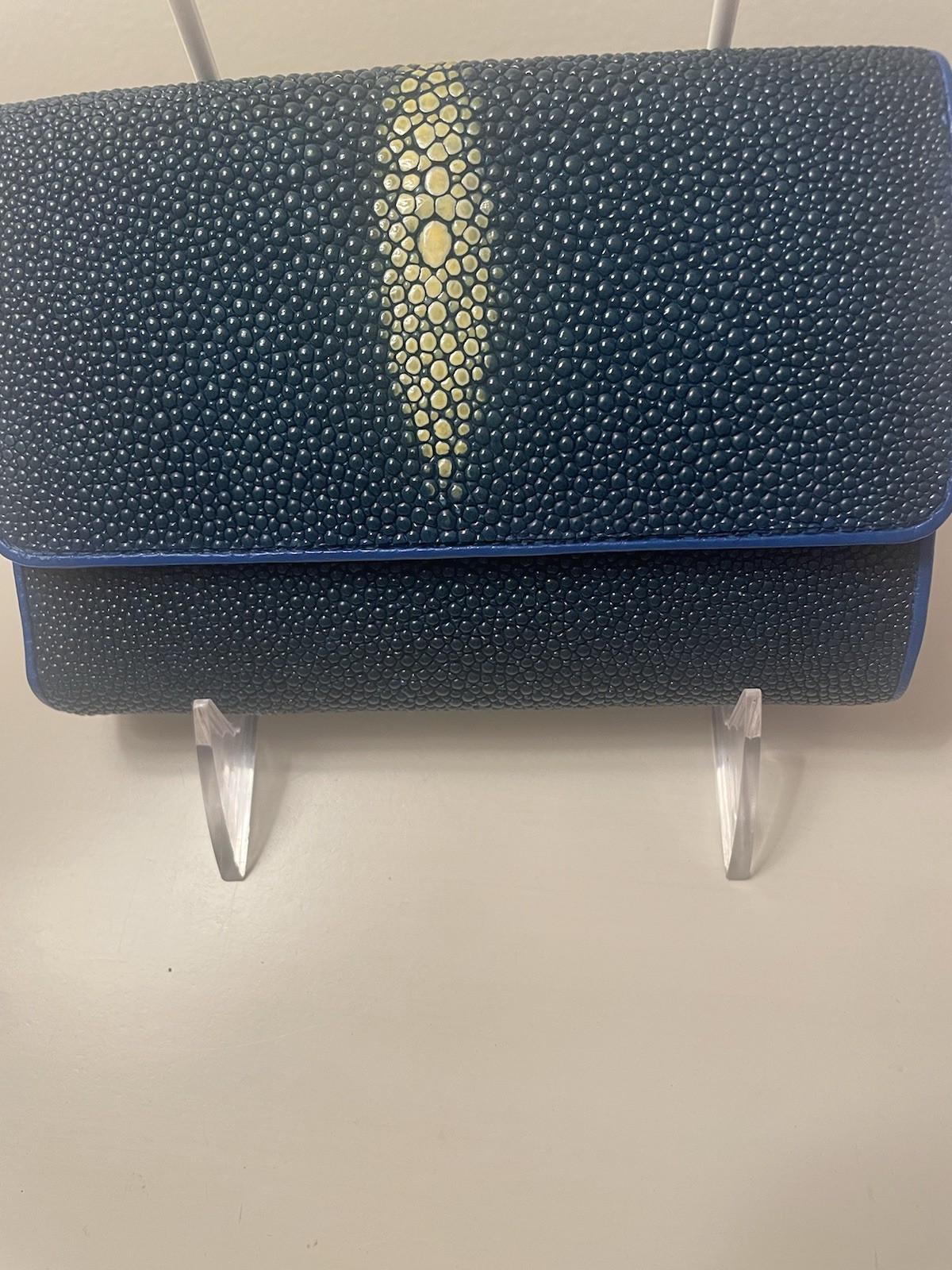 Blue Stingray Clutch/ Wallet Credit Cards, ID , Change and Bill Compartment New