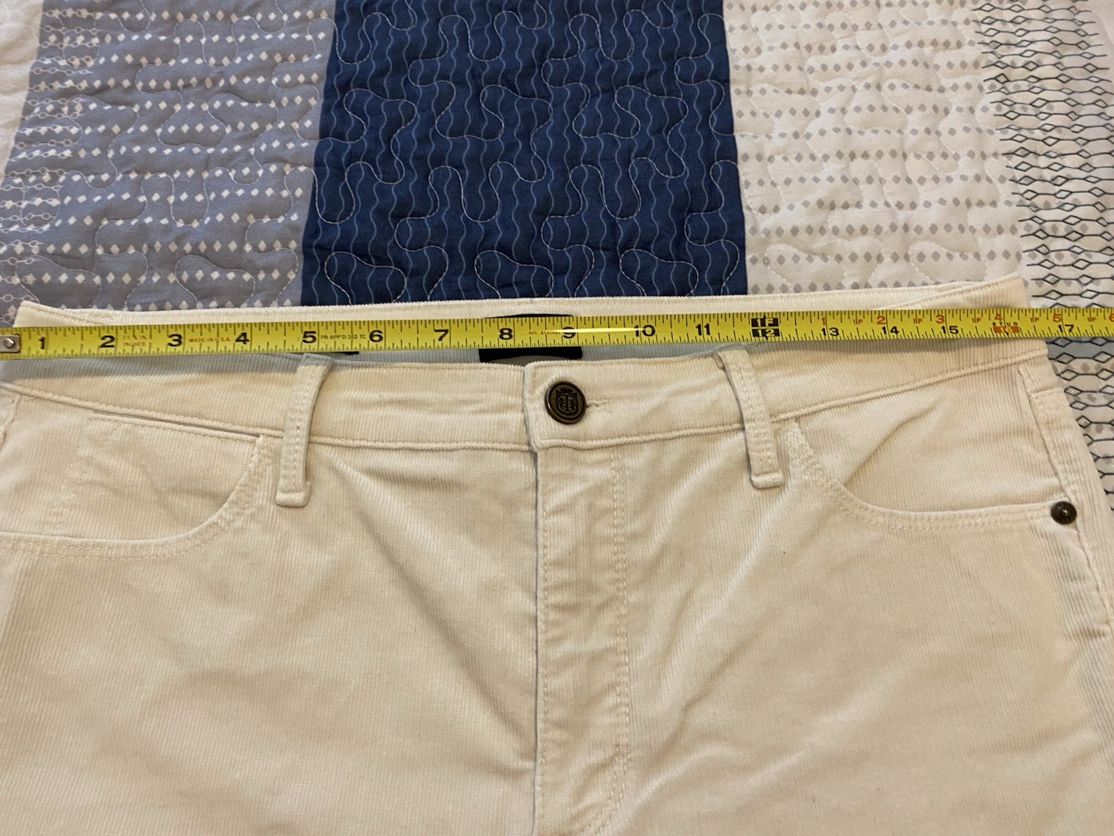 Talbots Ivory Corduroy Jegging Jeans Women’s Size 8 Mid Rise 5-Pocket
