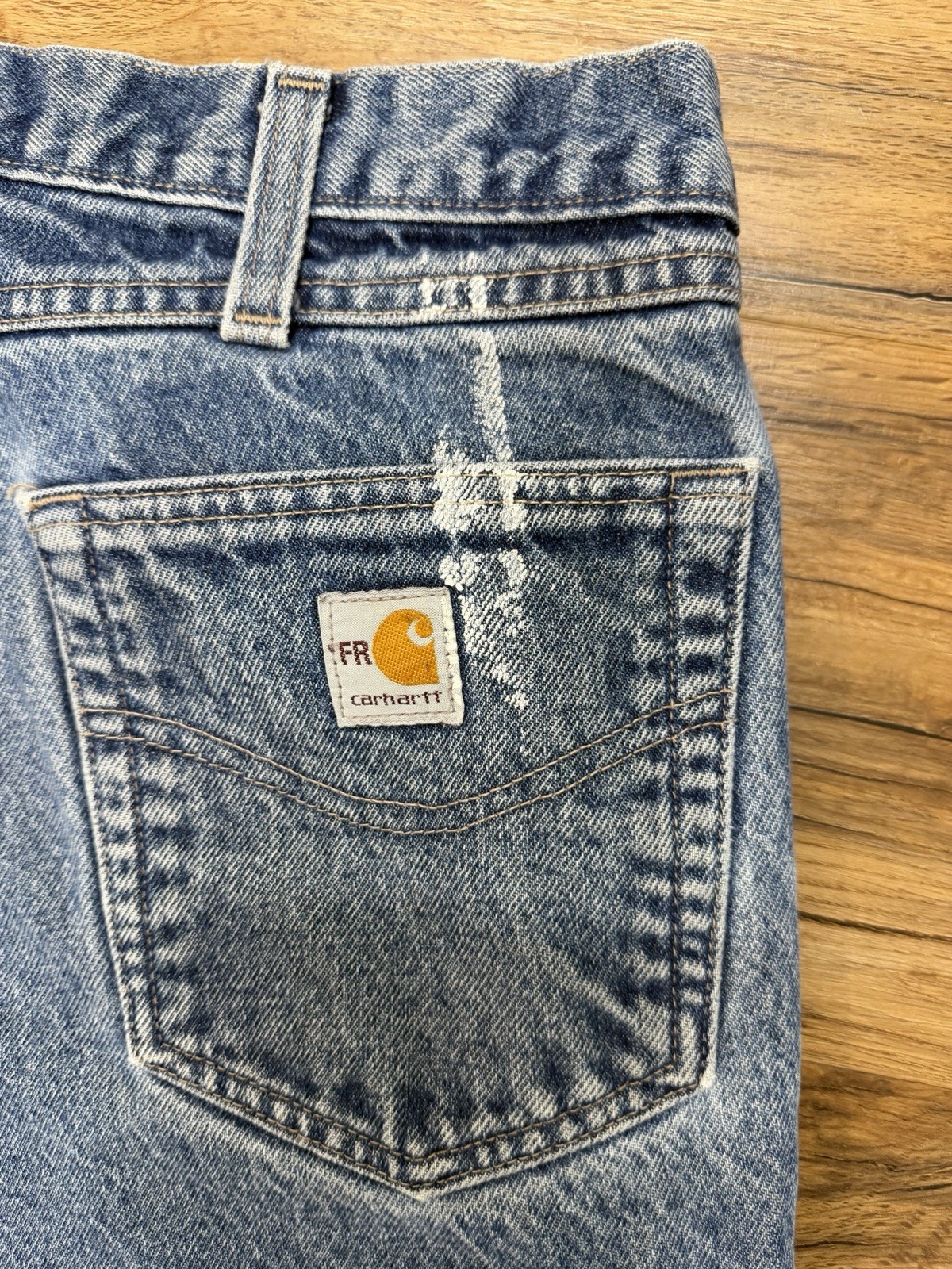 Carhartt B01 Double Front Work Dungaree Jeans 38×34 Denim Carpenter Pants USA Fi