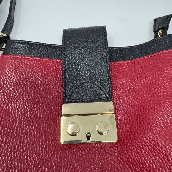 Valetnia Red Black Made in Italy Women’s Leather Purse 7.25×9.75×3