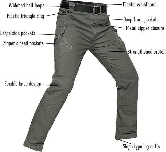 Men’s Tactical Cargo Pants Waterproof Multi Pockets Work Hiking Outdoor Stretch