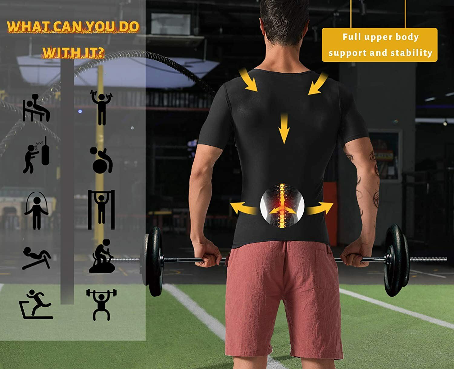 Men’s Sauna Heat Trapping Shirt Sweat Shaper Vest Workout Sauna Exercise Top