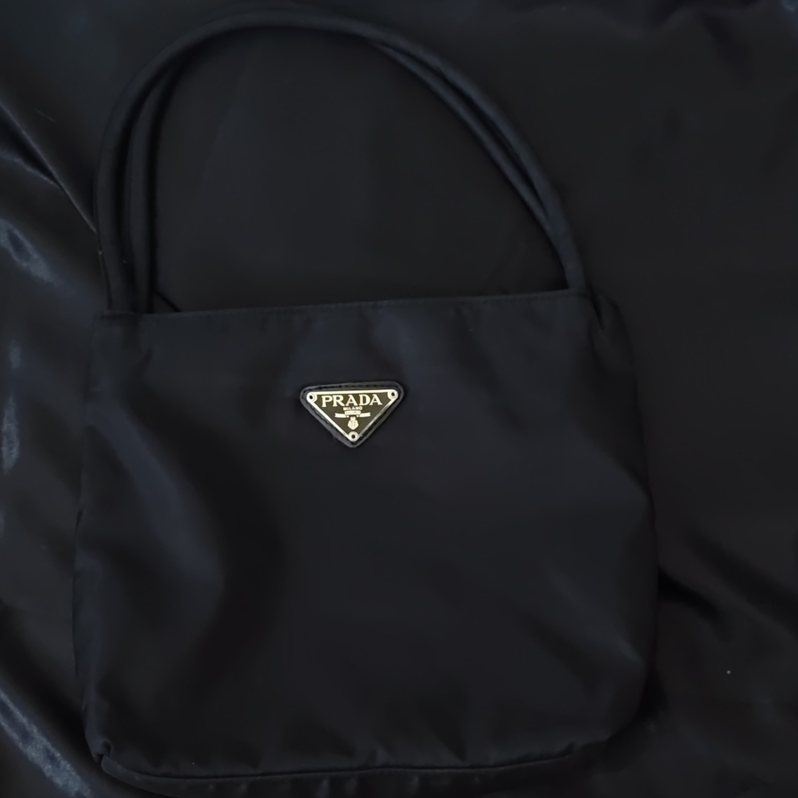 Vintage Prada Milano Black Small Tote Bag W/ Zip/Magnet Closure