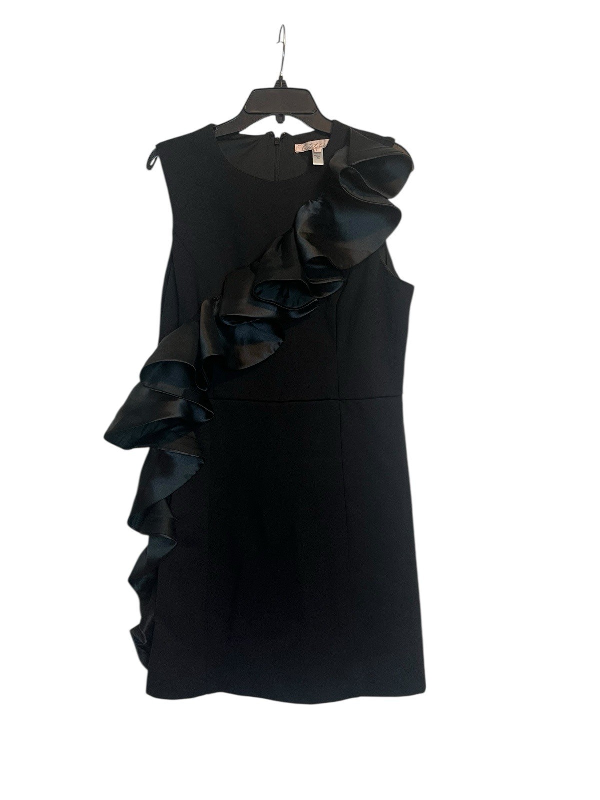 Hutch Anthropologie Ruffle Dress Large Black Mini Sleeveless LBD