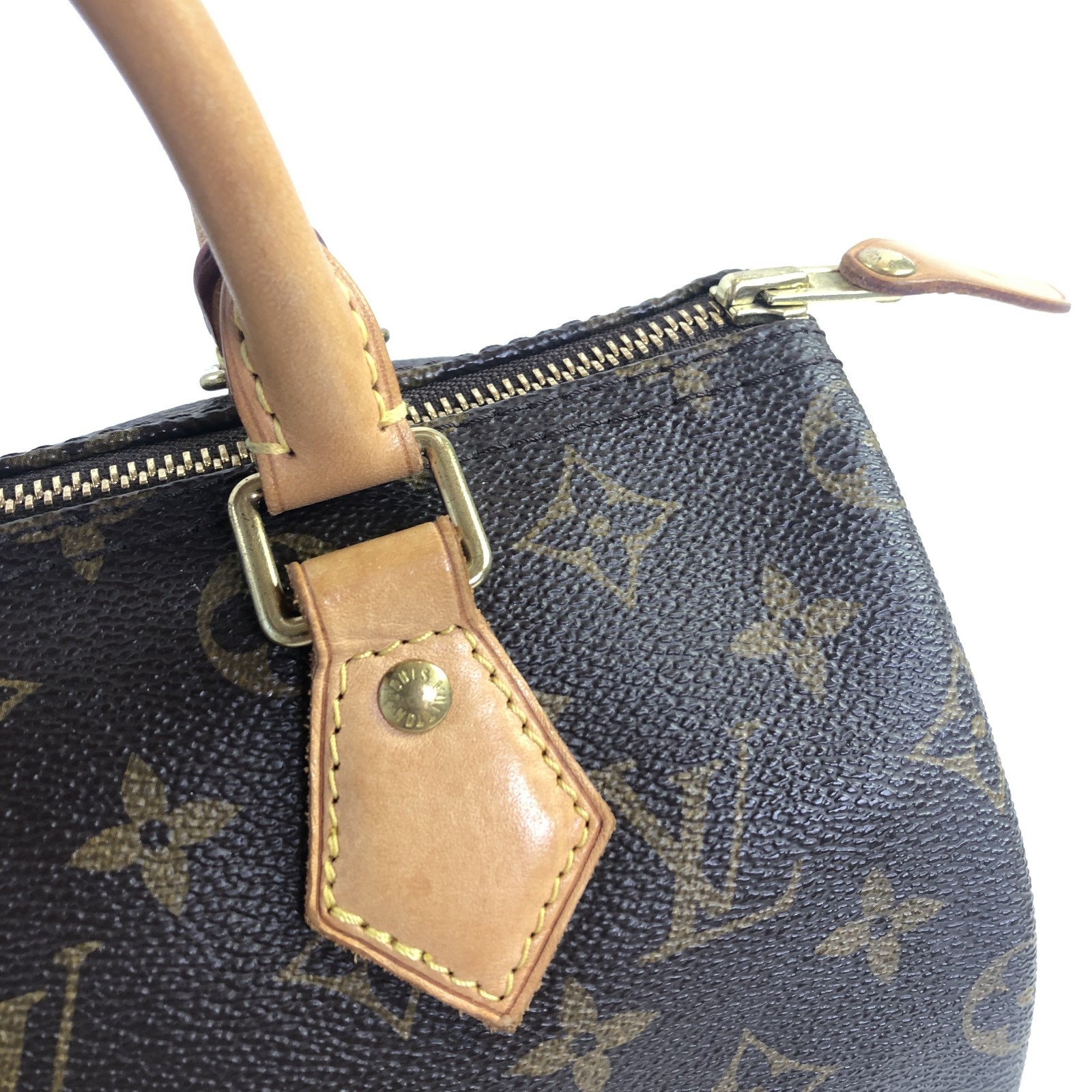 Louis Vuitton Monogram Speedy 25 Handbag Padlock/Keys Brown Made In US 2018