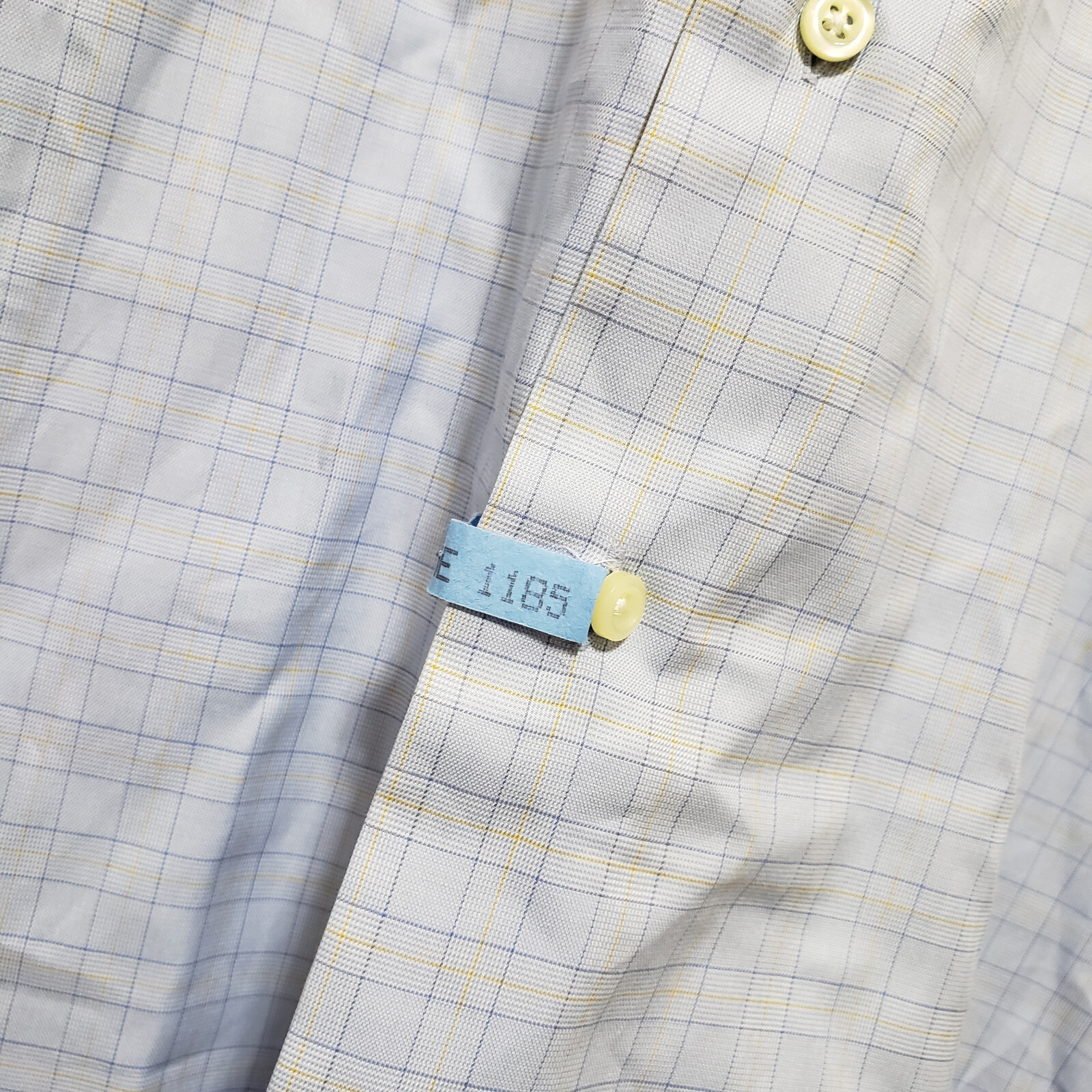 Brooks Bros Shirt Mens 16 33 Blue Check Work Office Cutaway USA Egyption Vtg Dad