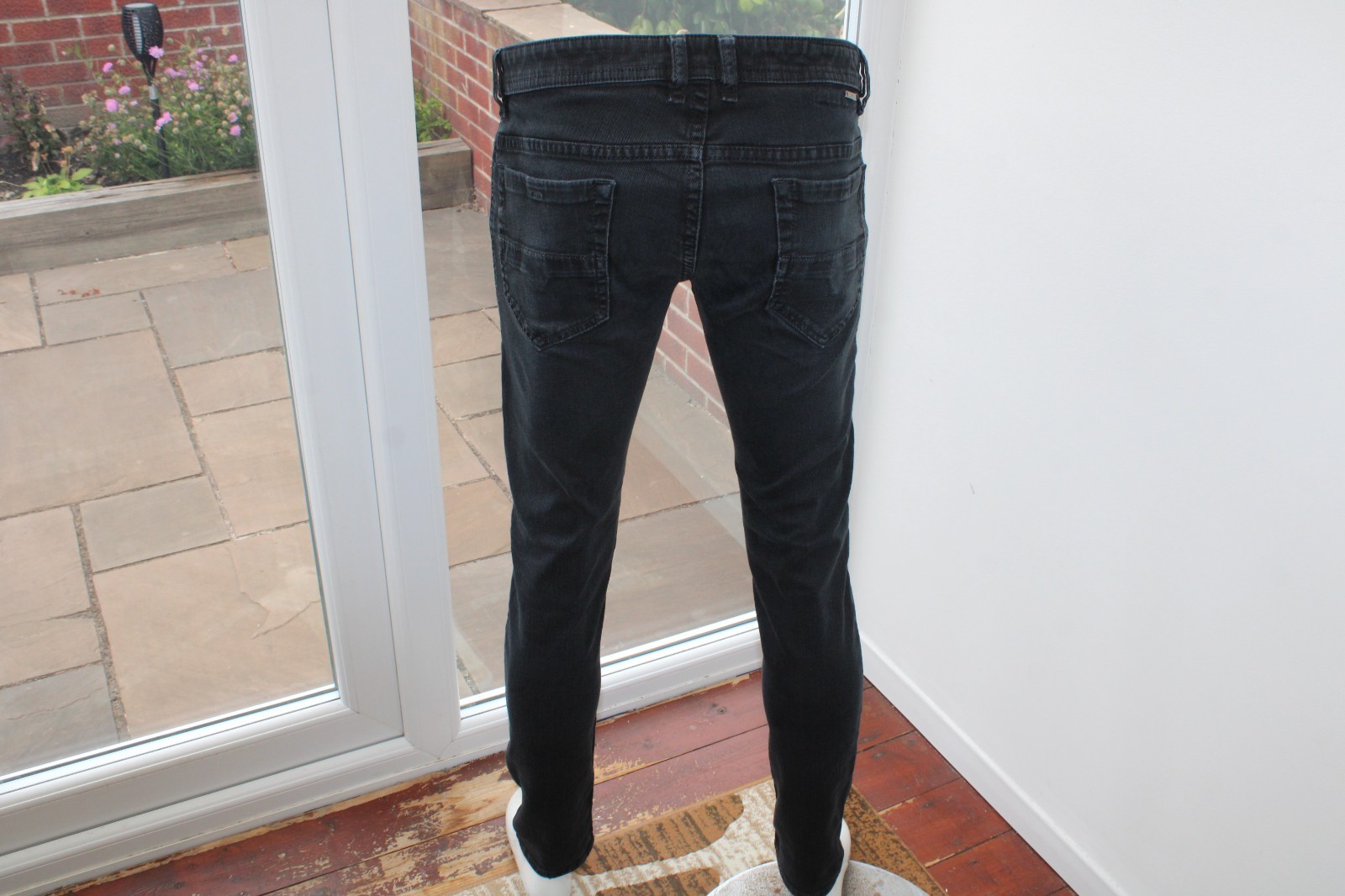 Diesel Thommer W32 L32 Jeans Black Slim Skinny Taper Stretch Tapered 32R Zip