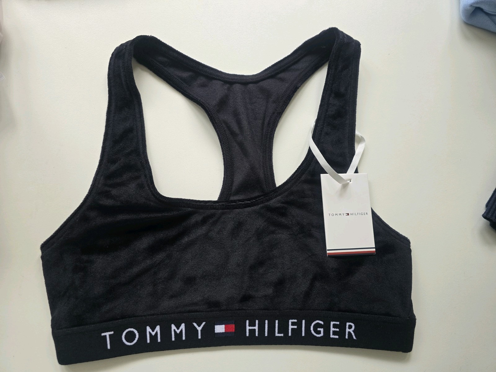 BNWT Tommy Hilfiger Black Velour Bralette – Size S