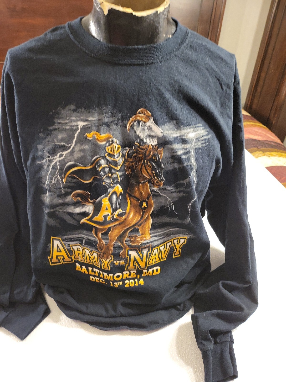 2014 Army Vs Navy Football Game Men L Long Sleeve Black Yellow Baltimore PS713
