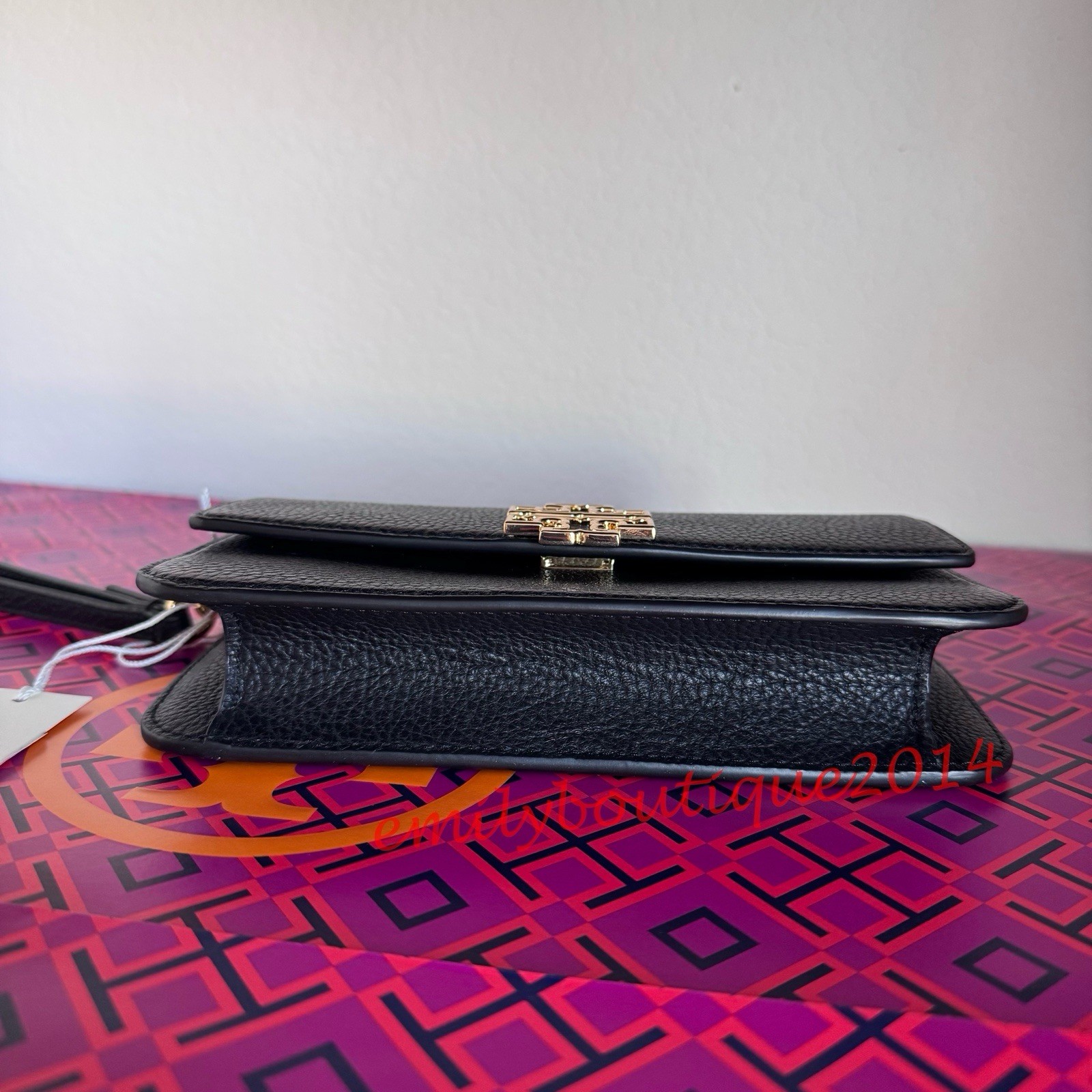 NWT Tory Burch 141012 Britten Chain Wallet & Wristlet Leather Crossbody in Black