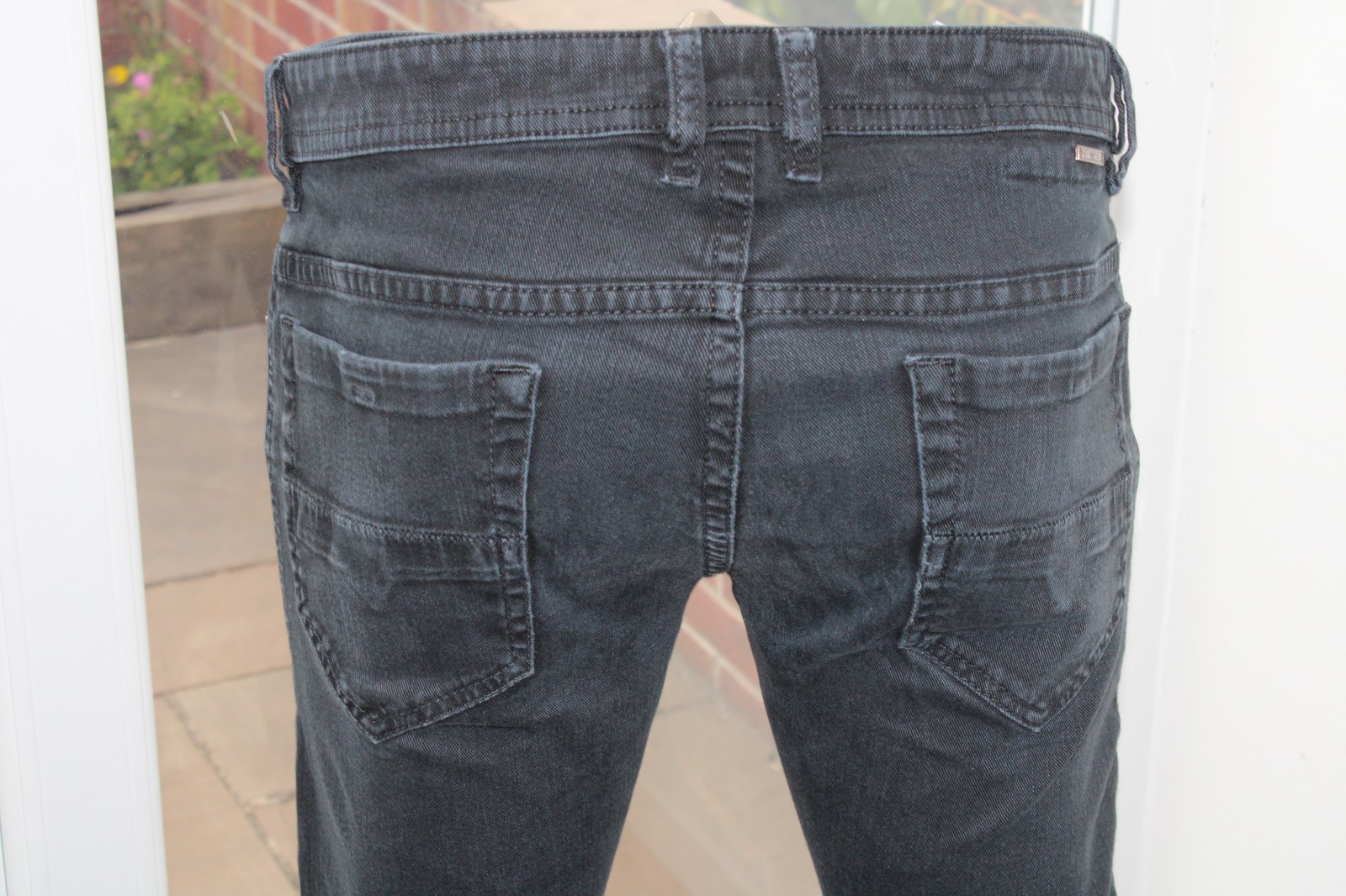 Diesel Thommer W32 L32 Jeans Black Slim Skinny Taper Stretch Tapered 32R Zip