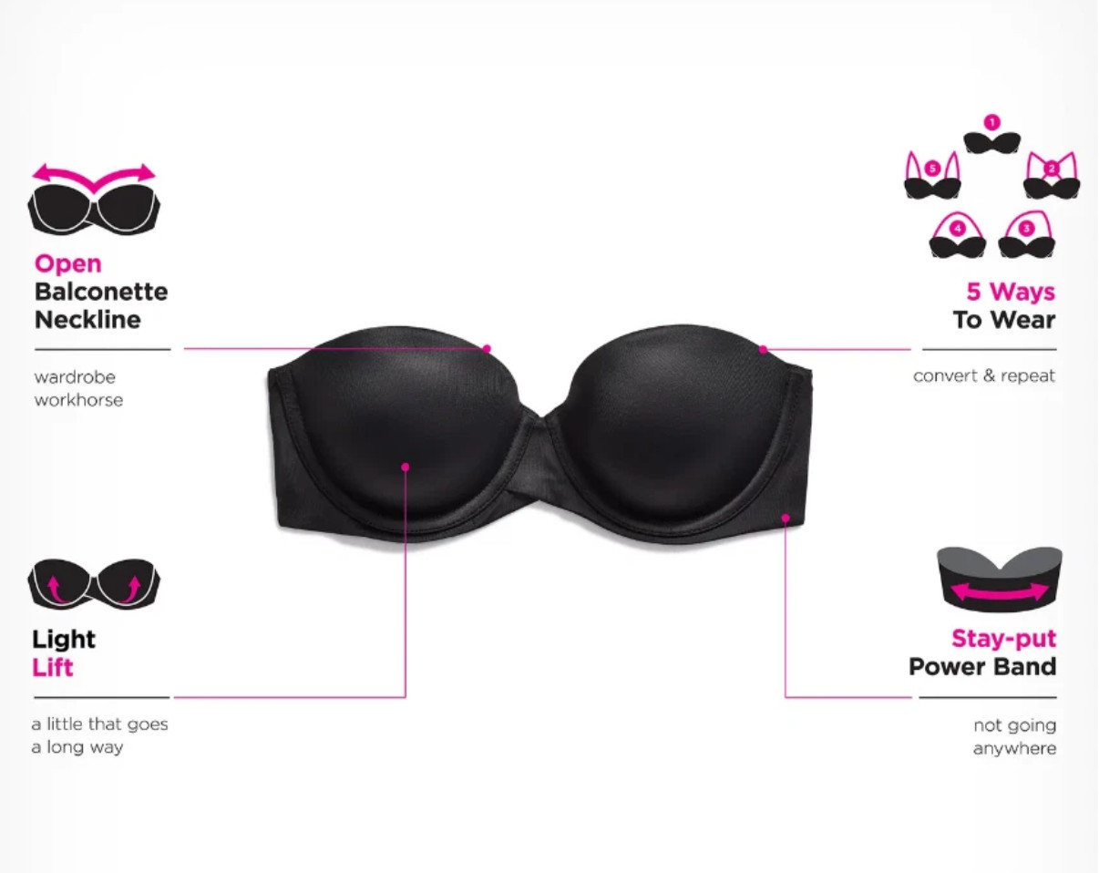 Maidenform Stay Put Strapless Push Up Underwire NEW SN6990 Choose Color & Size