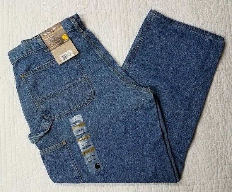 NEW CARHARTT B13 STW MENS DUNGAREE DENIM BLUE JEANS MANY SIZES AVAILABLE