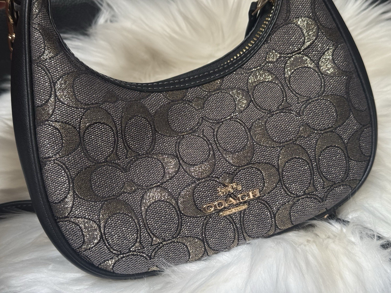 NWT Coach CCF76 Carmen Mini Crossbody Bag In Signature Jacquard Leather $298