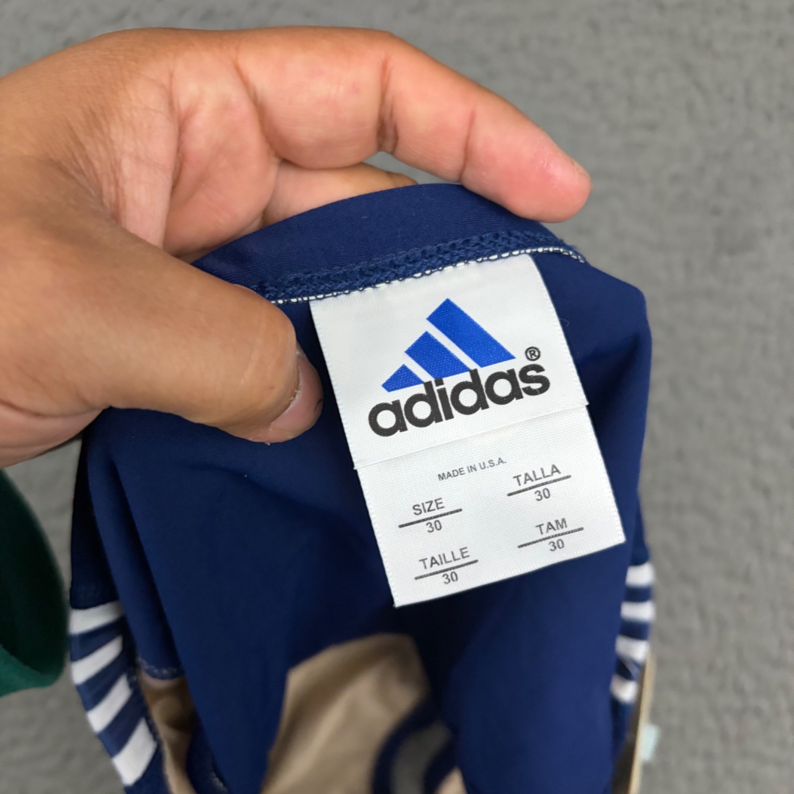 Adidas Swim Briefs Mens Size 30 Blue Striped Water Polo Stretch Beach Sports Dad