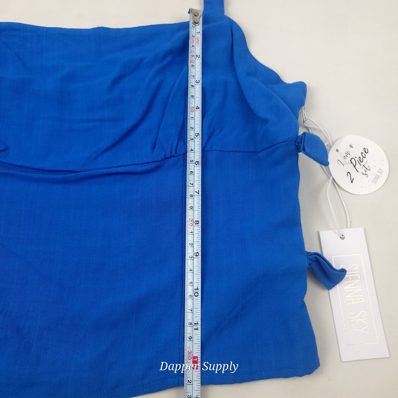 Sienna Sky Blue Tank Top Strap Sz Large Stretchy Bows New