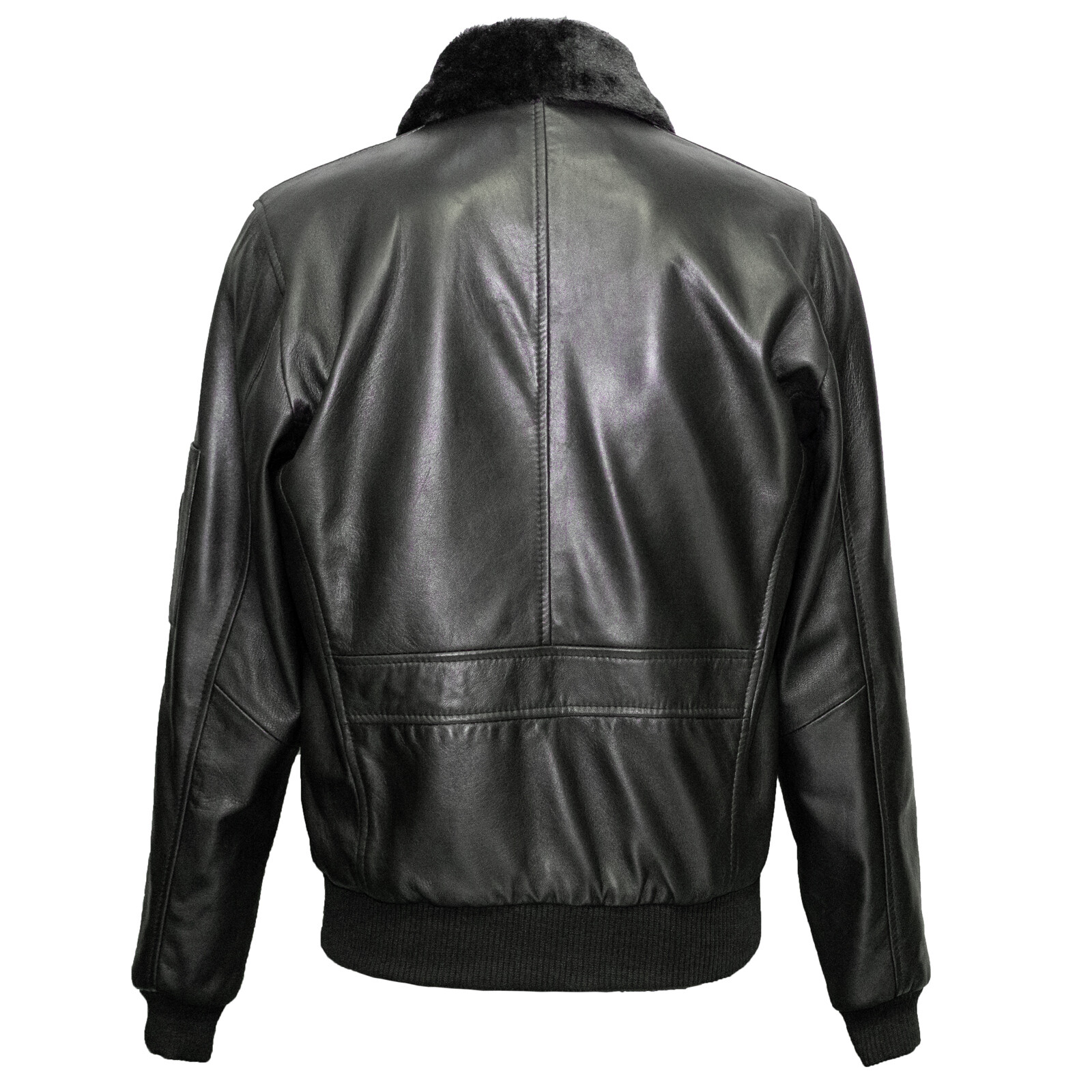 Aviator G-1 Flight Bomber Jacket Soft Sheepskin Leather W/ Removable Fur Collar