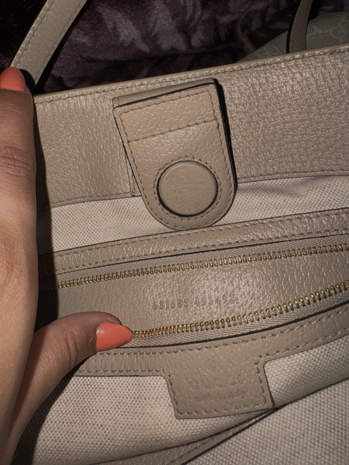 Gucci Ophidia Beige GG Monogram Web Stripe Large Tote Bag w/ Coin Purse