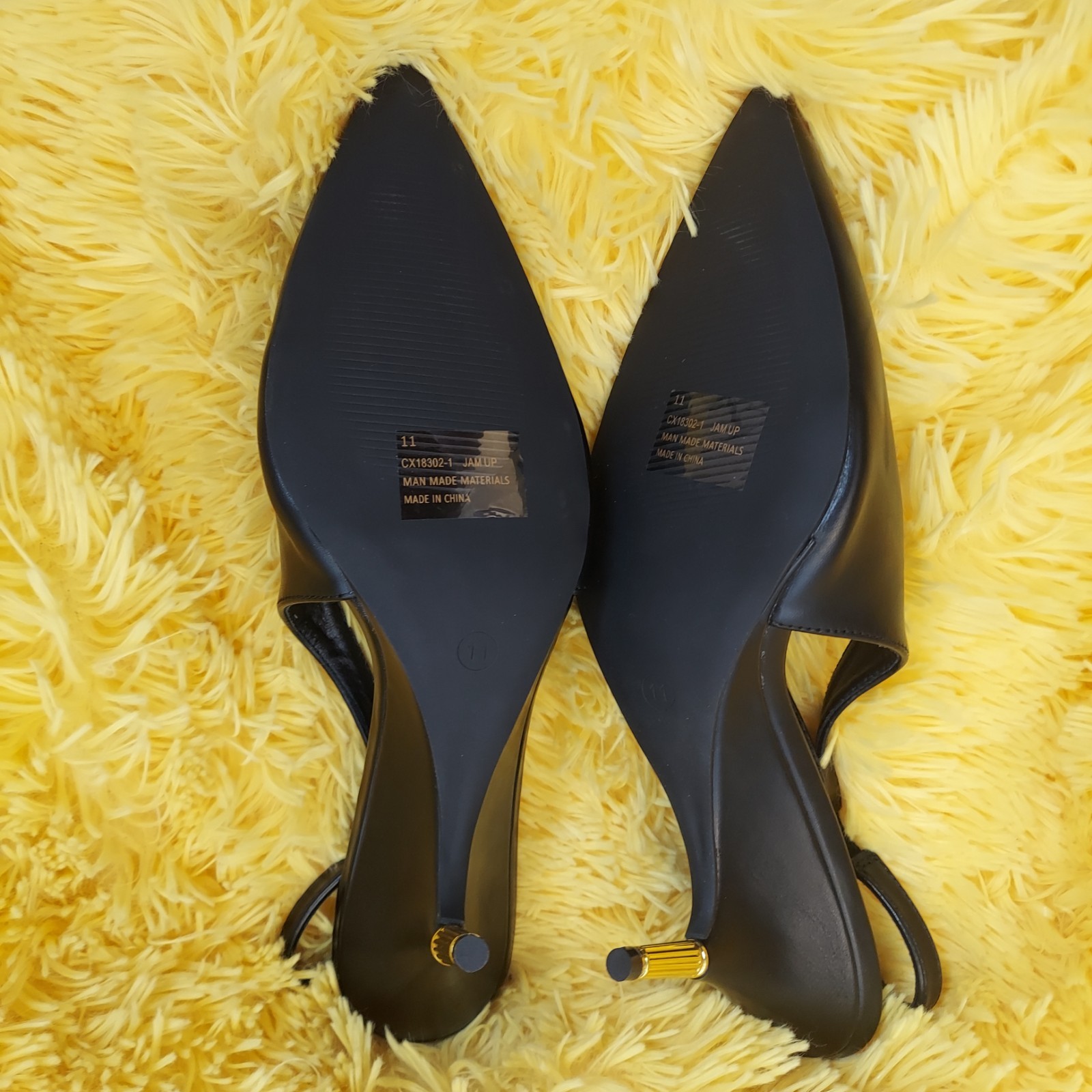 Fashion Nova Black Pointed Toe Slingback 3.5 inches