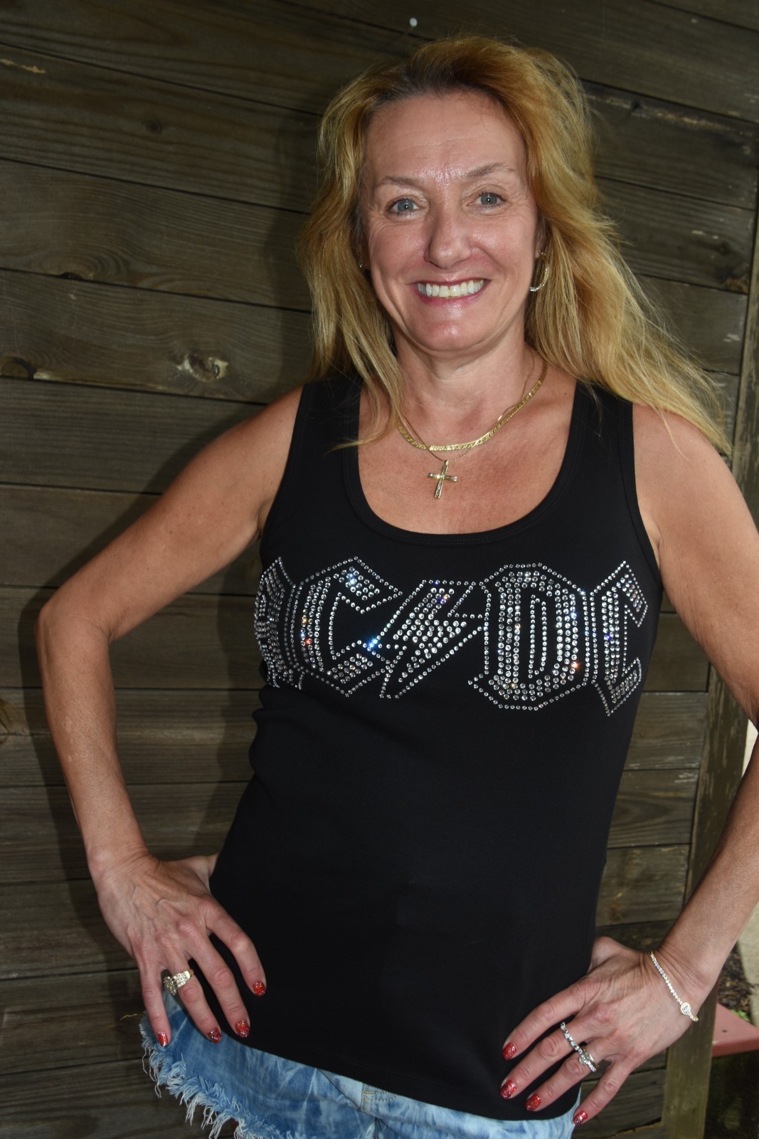 AC/DC rhinestone bling shirt or tank XS S M L XL XXL 1X 2X 3X 4X 5X clear