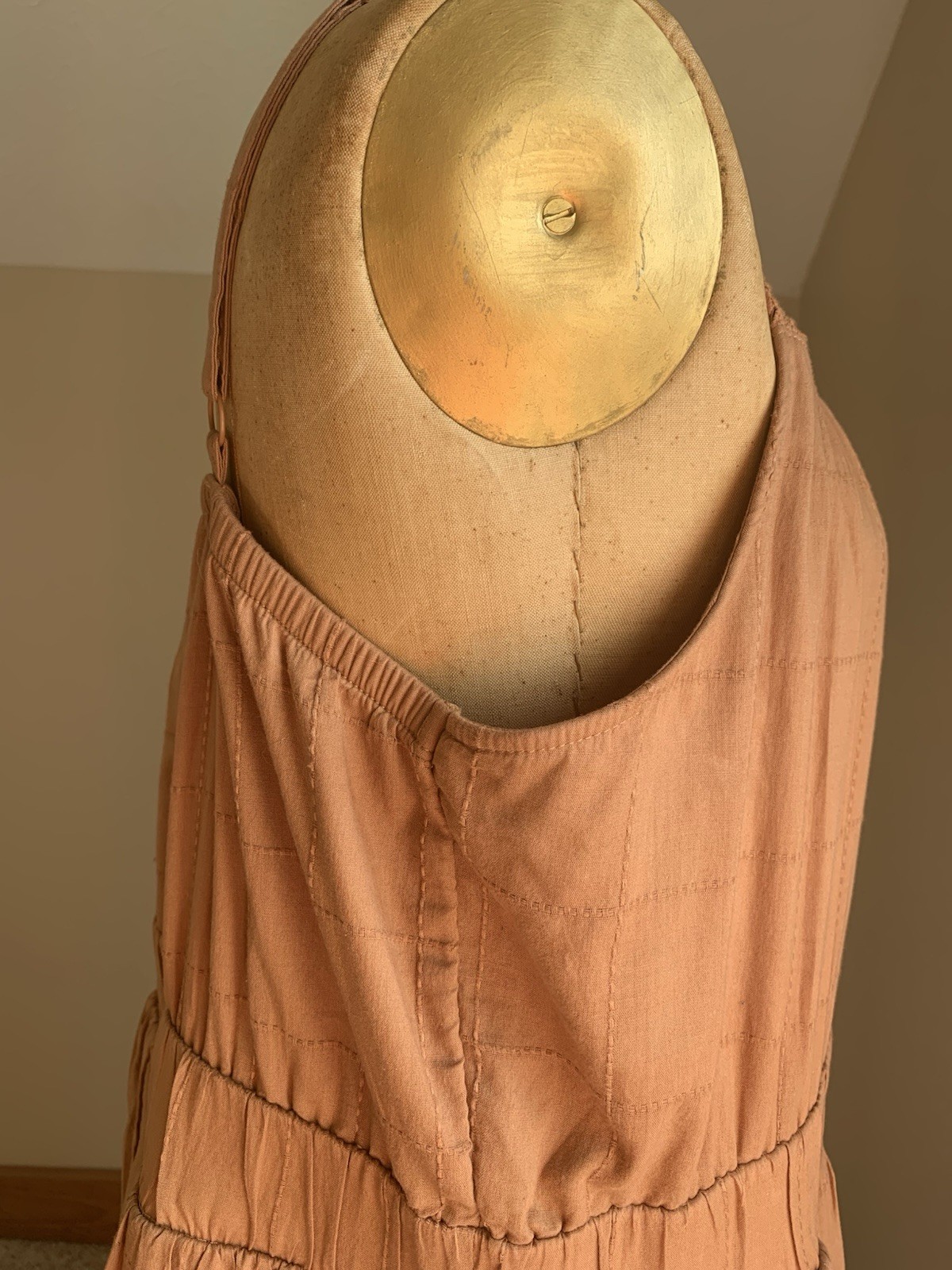 Torrid NWT Terracotta Brown Cotton Maxi Dress 12T Tall Boho Crochet Lace Pockets