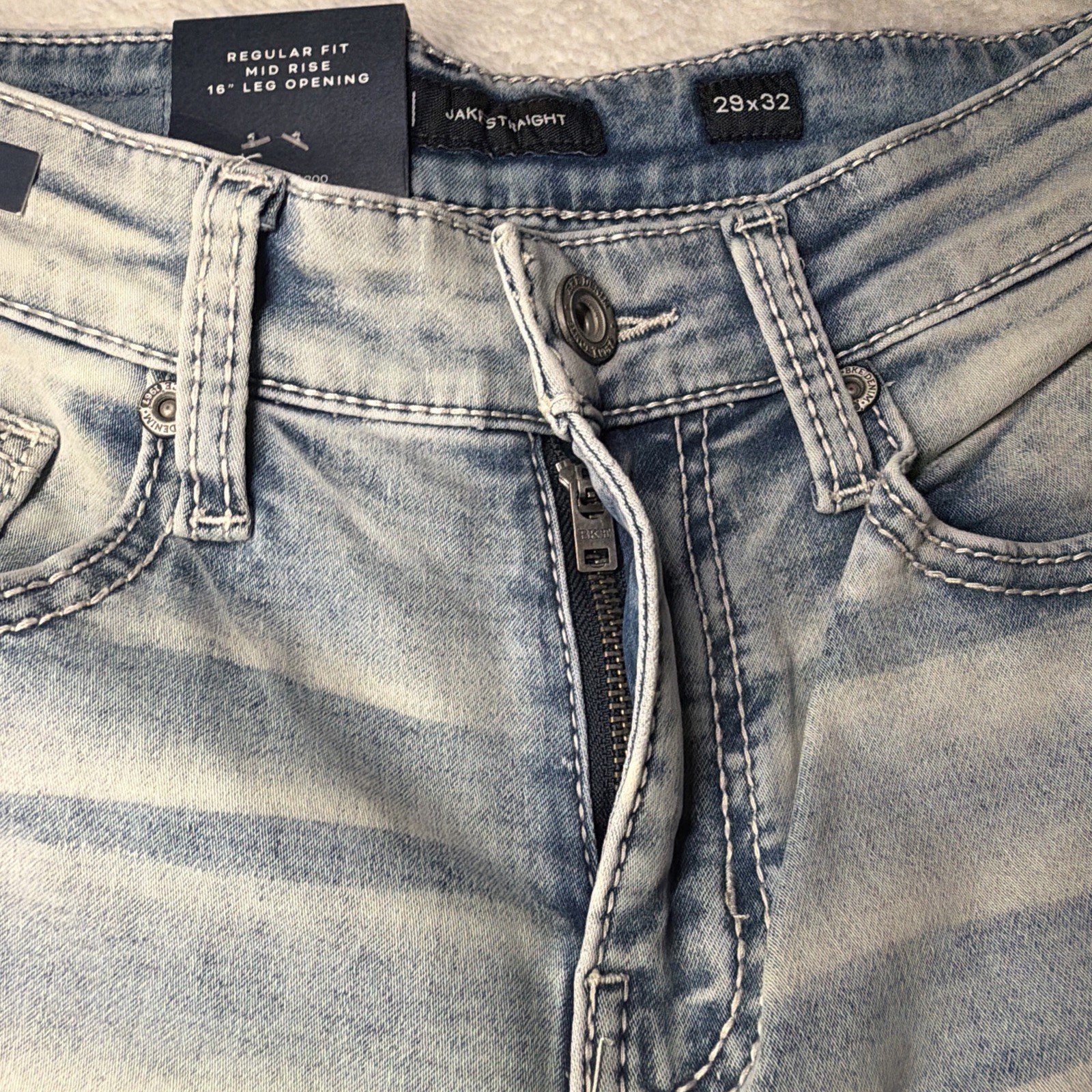 BKE Jake Straight Leg Jeans Mens 29×32 Light Wash Denim NWT