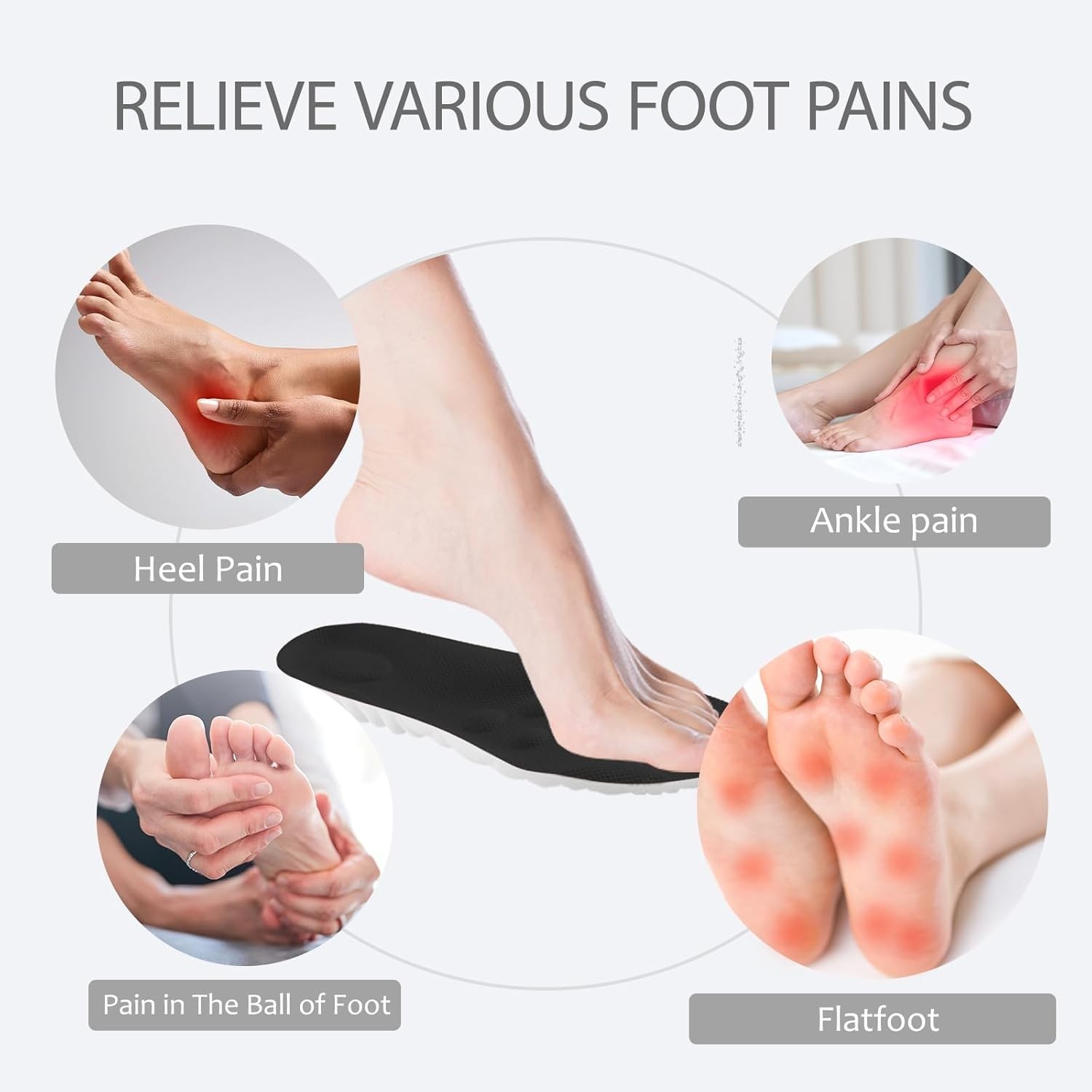 4D Cloud Insoles for Men and Women Insoles Men Super Soft Anti-Fatigue, Shock Ab