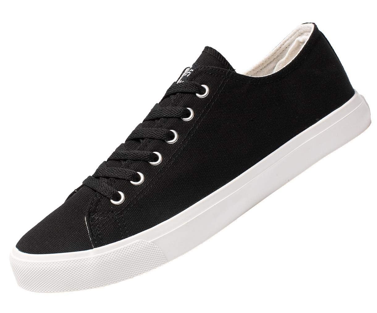 Fear0 Unisex True to Size Black White Tennis Casual Canvas Sneakers Shoes Sz 9.5