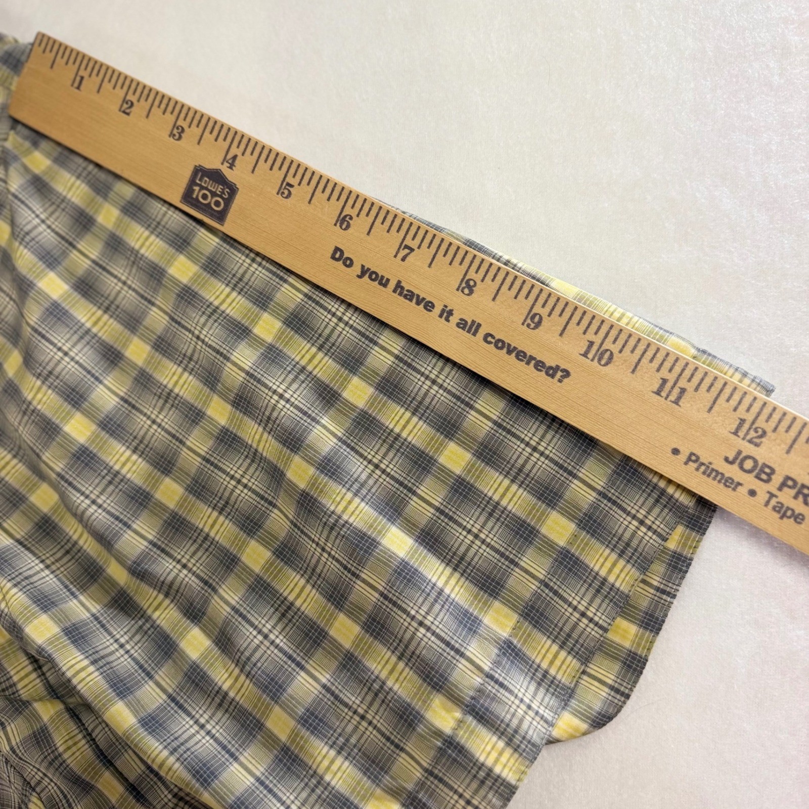Duluth Trading Co Mens 2XL Plaid Short Sleeve Button Down Shirt Yellow Grey