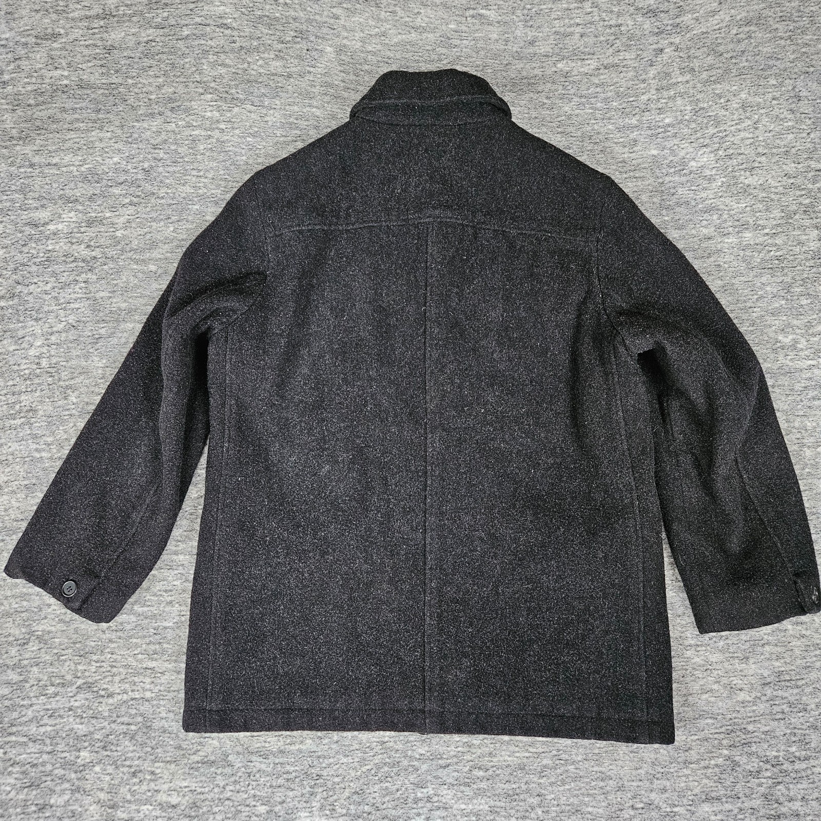 J.Crew University Jacket Mens Medium Black Wool Thinsulate Lined Pea Coat Preppy