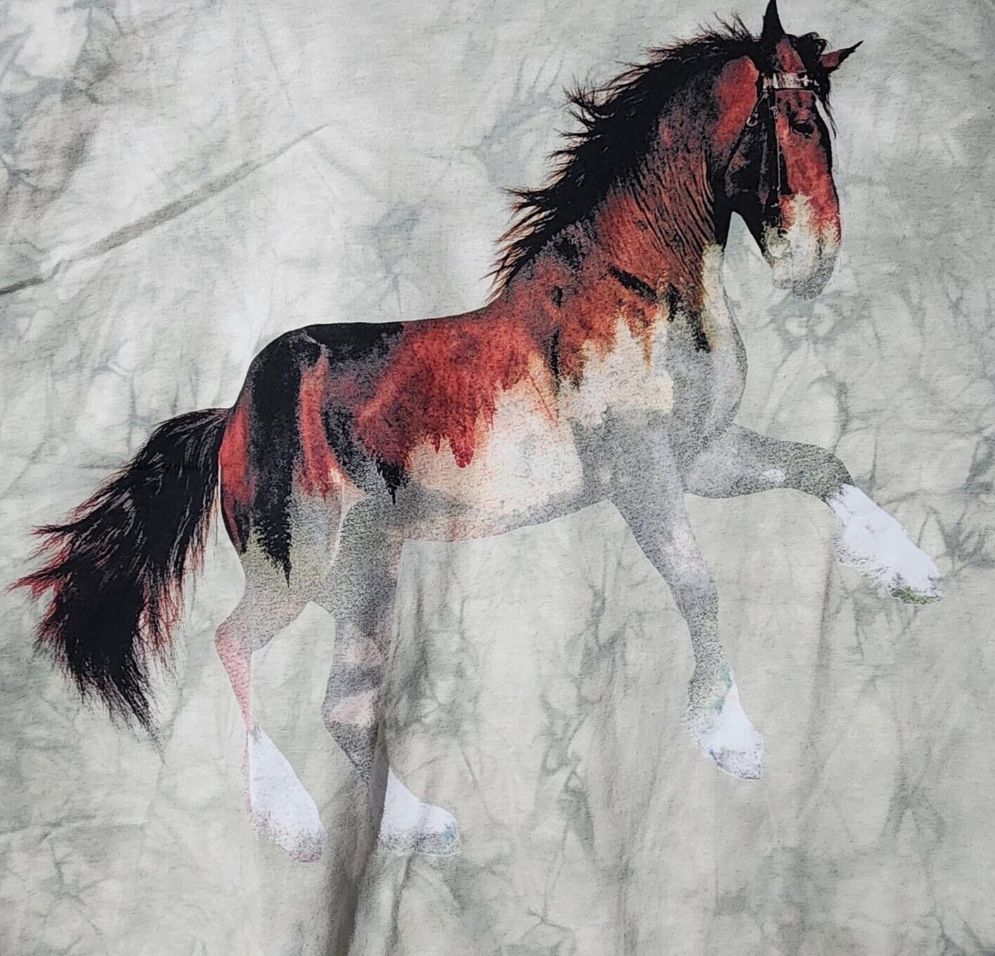 The Mountain Horse Tie Dye T Shirt Andreas Lie Youth Light Green XL New