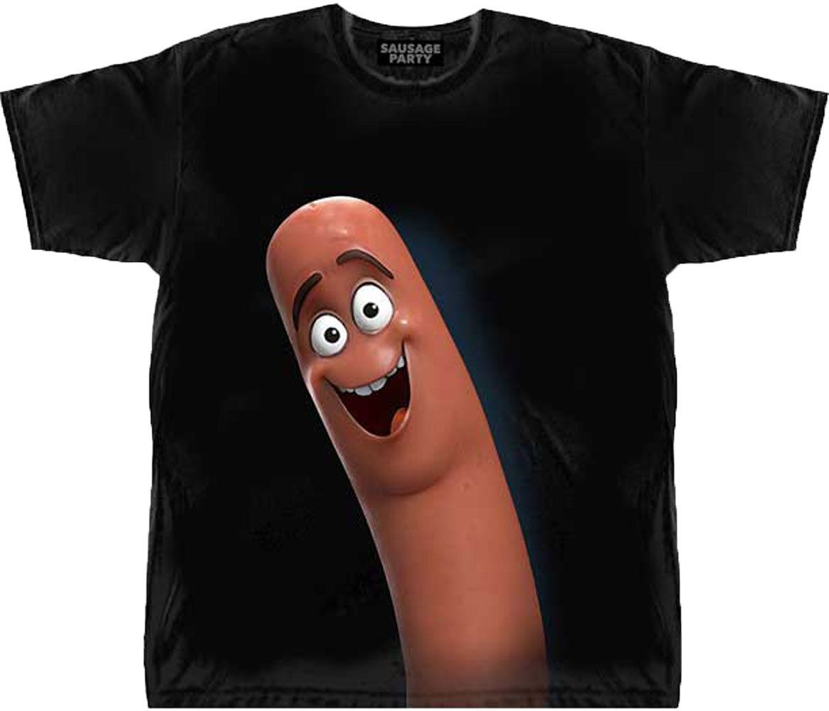 Official Sausage Party Frank Popping Up Adult T-Shirt – Comedy Movie Seth Rogen