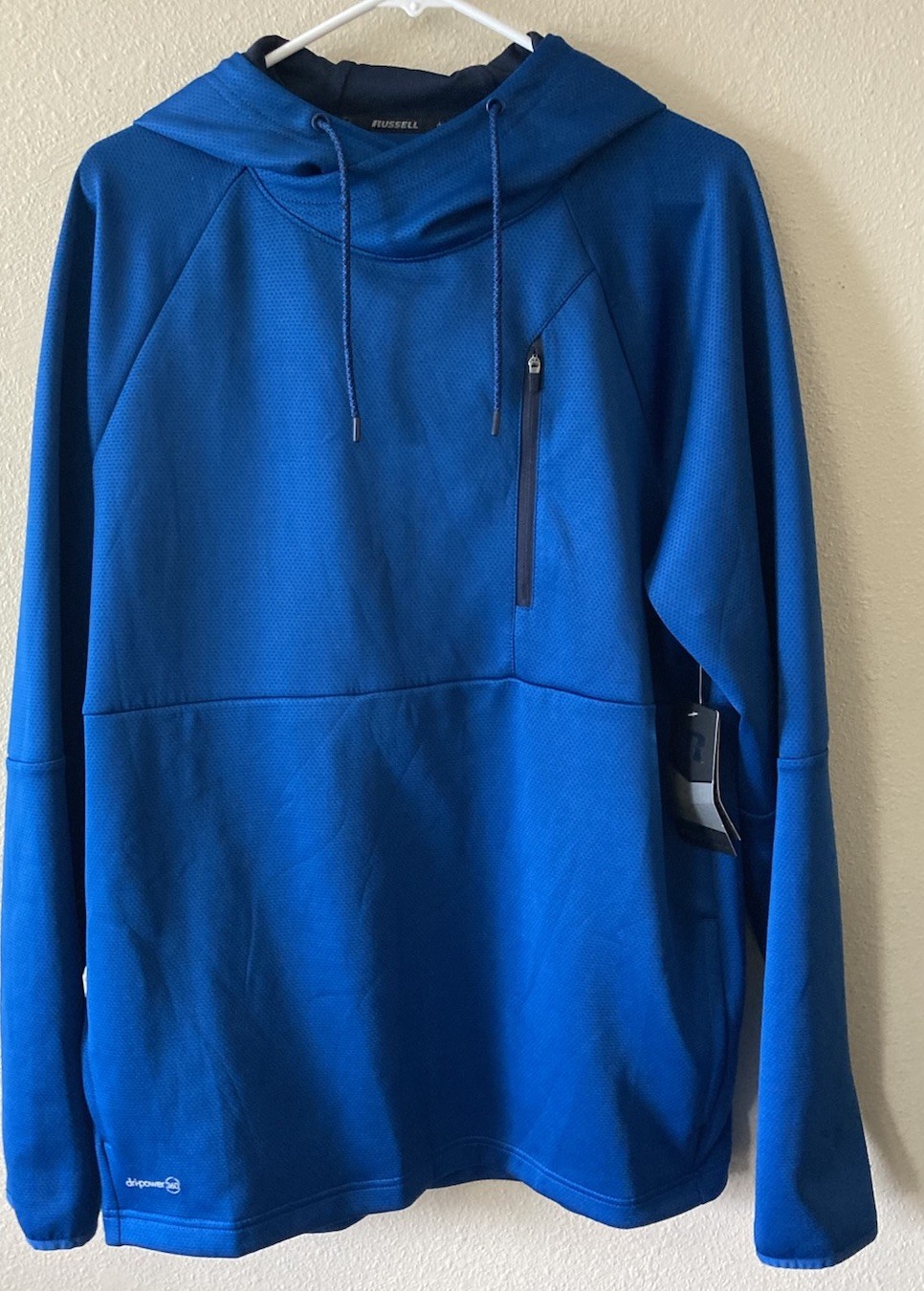 Russell Thermaforce Flex Dri-Power 360 Men’s Blue Hoodie Size Medium (38-40)