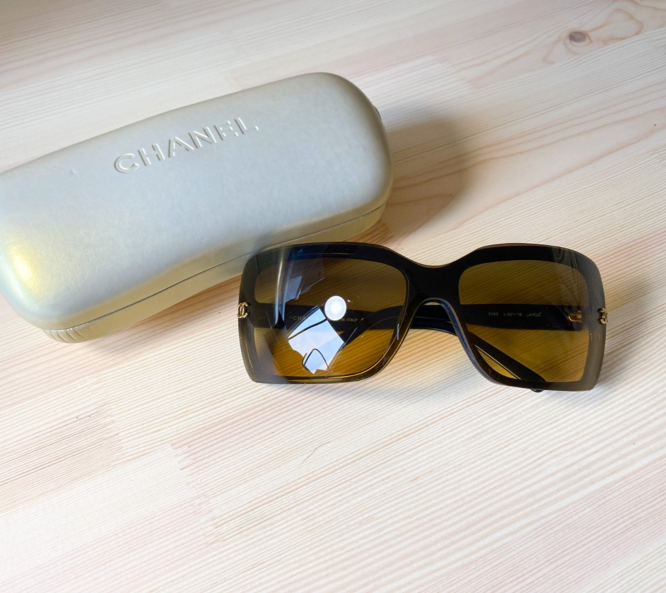 Chanel Large Brown Orange Sunglasses Gradient Lenses Y2K